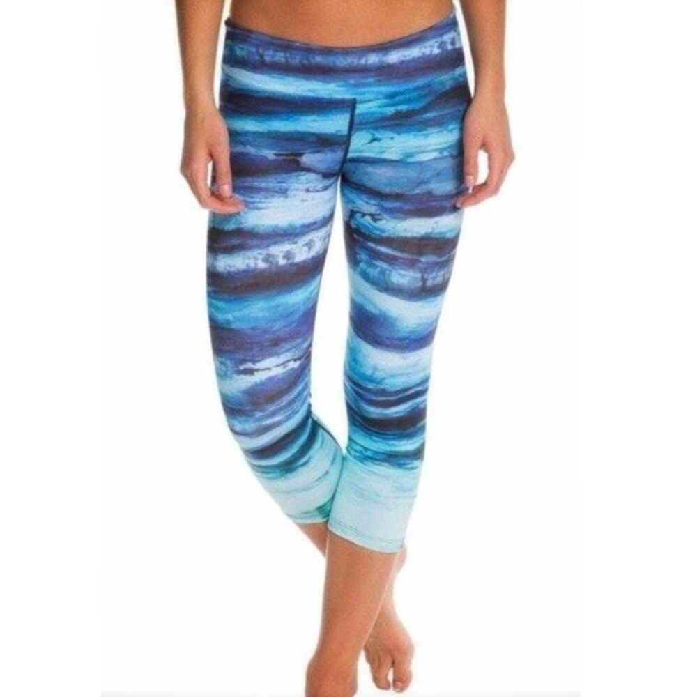 Prana Roxanne Capri Leggings Size XS Blue Multicolor